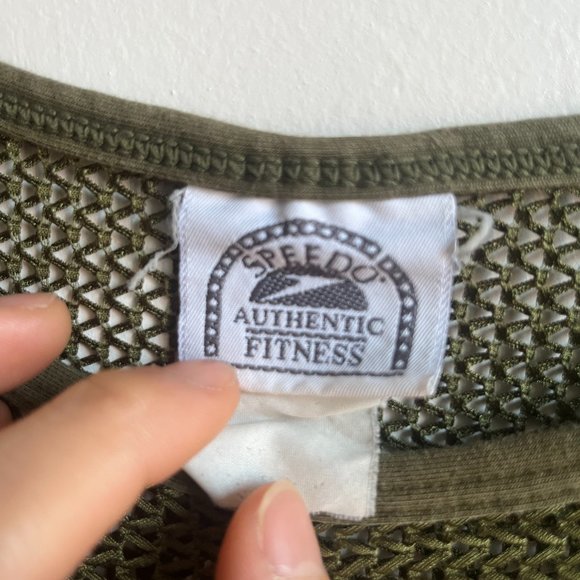 Vintage Speedo olive mesh crop top - Picture 3 of 7